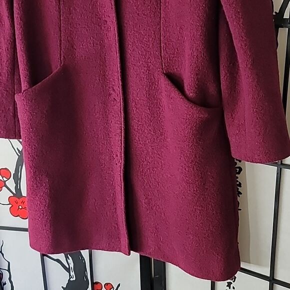 Boden Hengrave Long Wool Coat Color: Ruby Ring Sz 8R - Picture 6 of 13